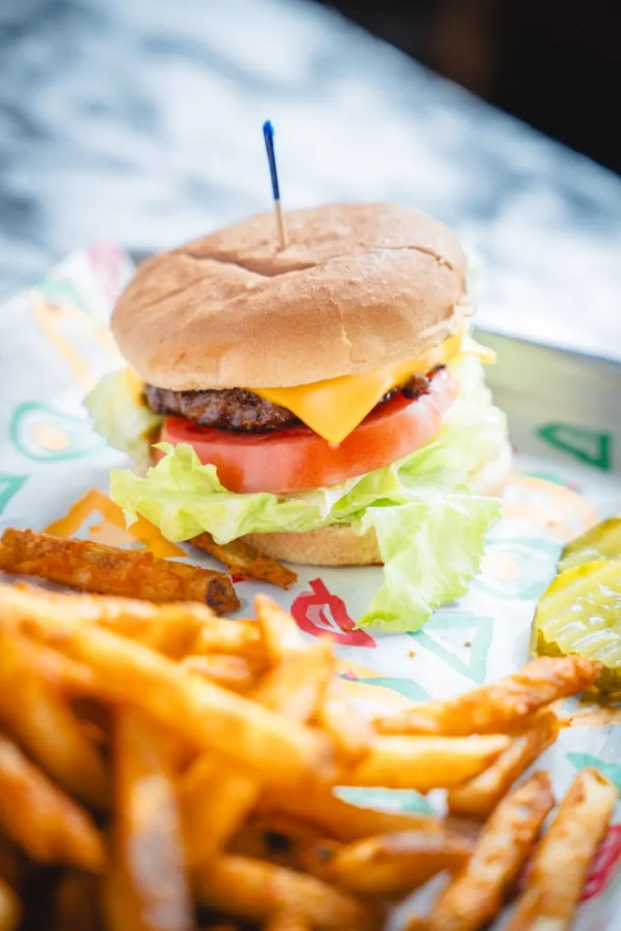 Burger and fries